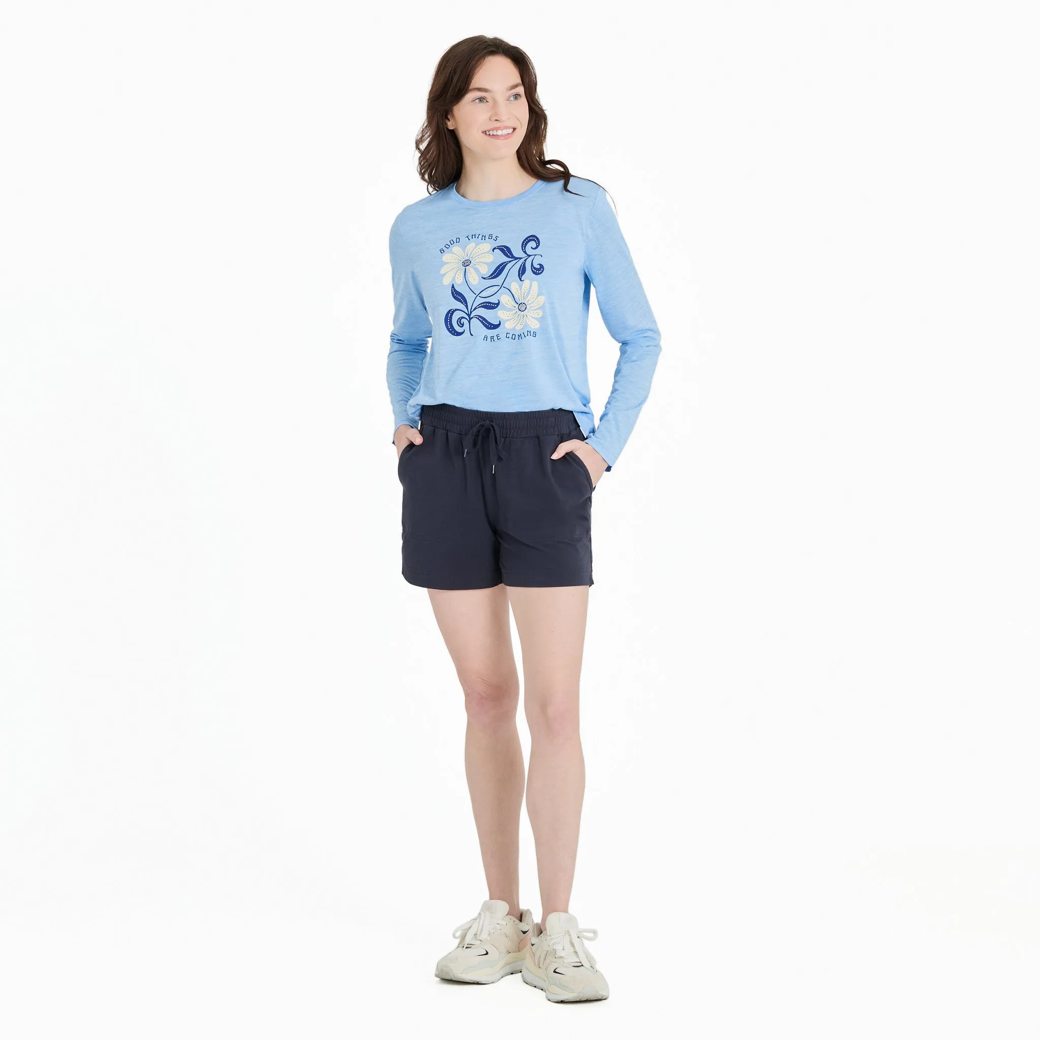 Women's Good Things are Coming Daisies Long Sleeve Sun Crusher Tee sold by Life is Good product image thumbnail 3