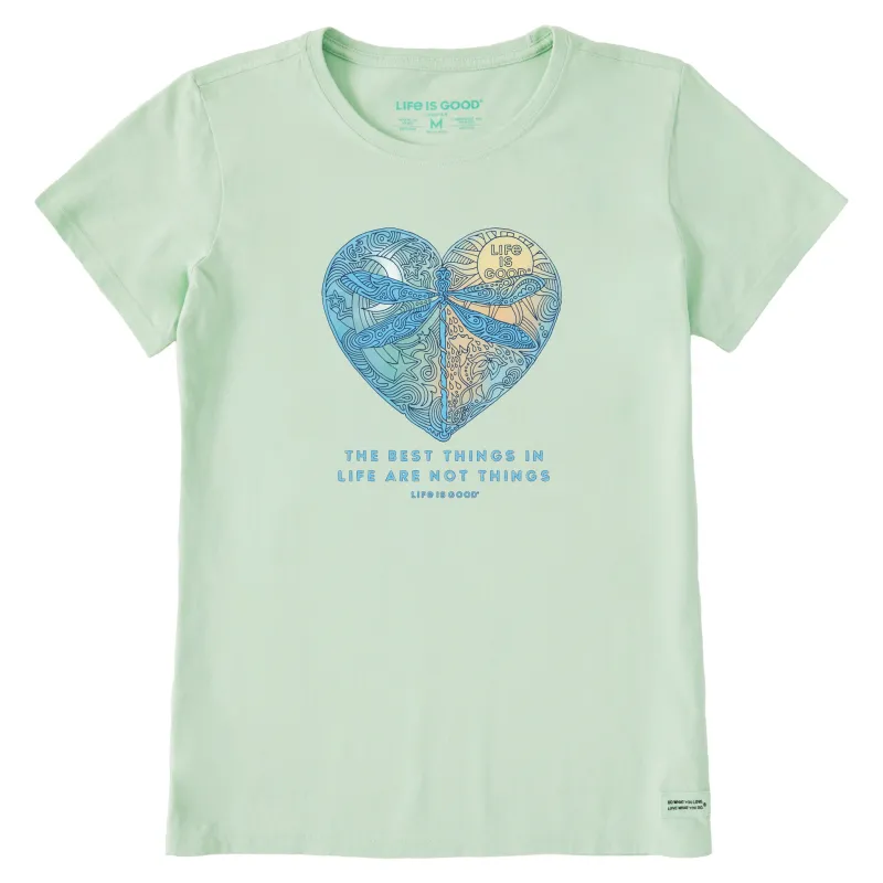 Women's Best Things Dragonfly Heart Short Sleeve Crusher Tee sold by Life is Good