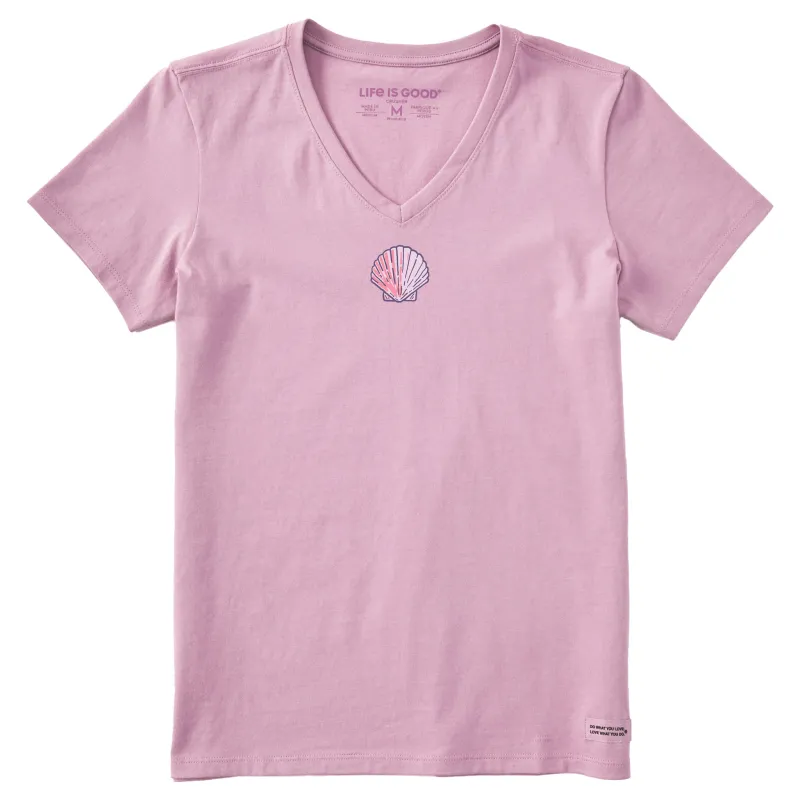 Women's Lone Seashell Short Sleeve Crusher Vee sold by Life is Good