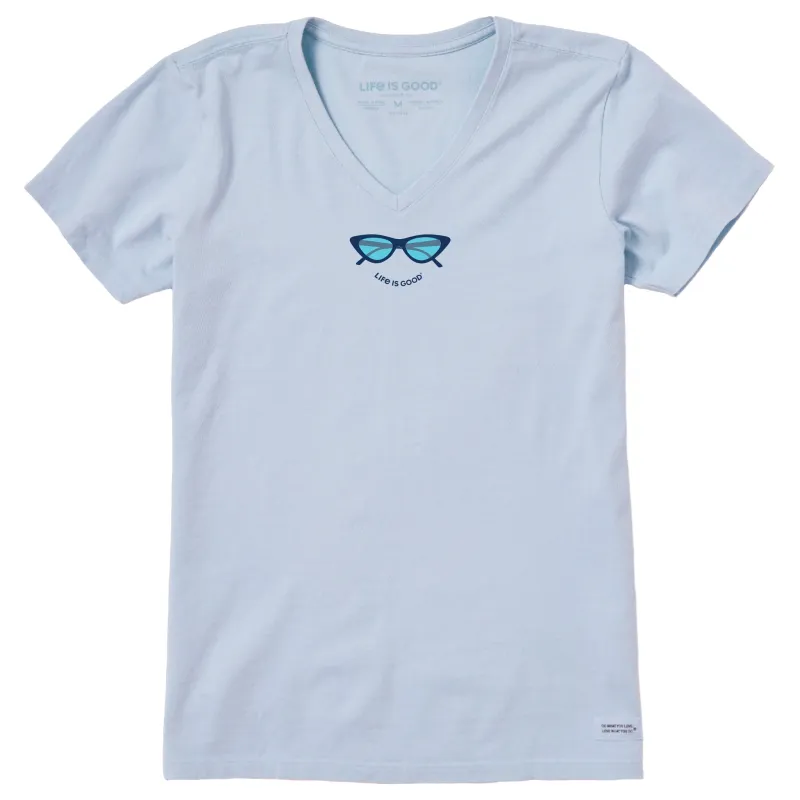 Women's Cat Eye Shades Short Sleeve Crusher Vee made by Life is Good