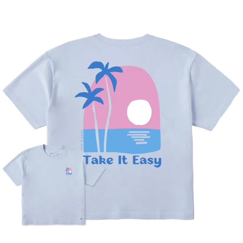 Women's Take it Easy Palms Short Sleeve Crusher Boxy Tee sold by Life is Good