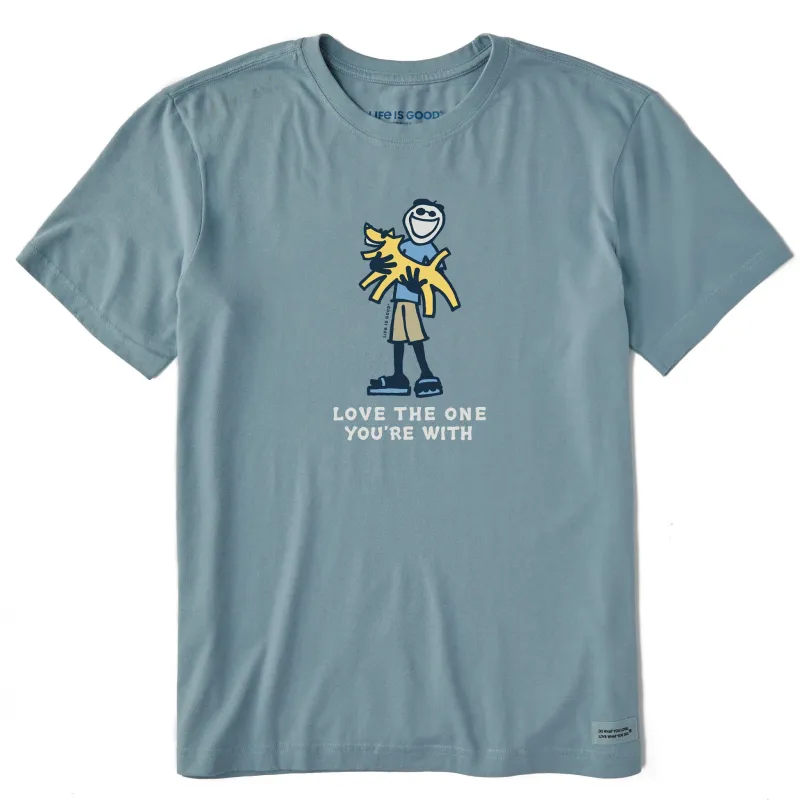 Men's Jake and Rocket Love the One You're With Short Sleeve Crusher Tee sold by Life is Good