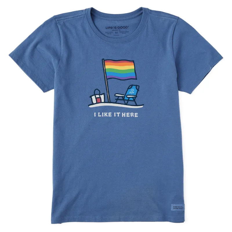 Women's Pride I Like it Here Short Sleeve Tee sold by Life is Good