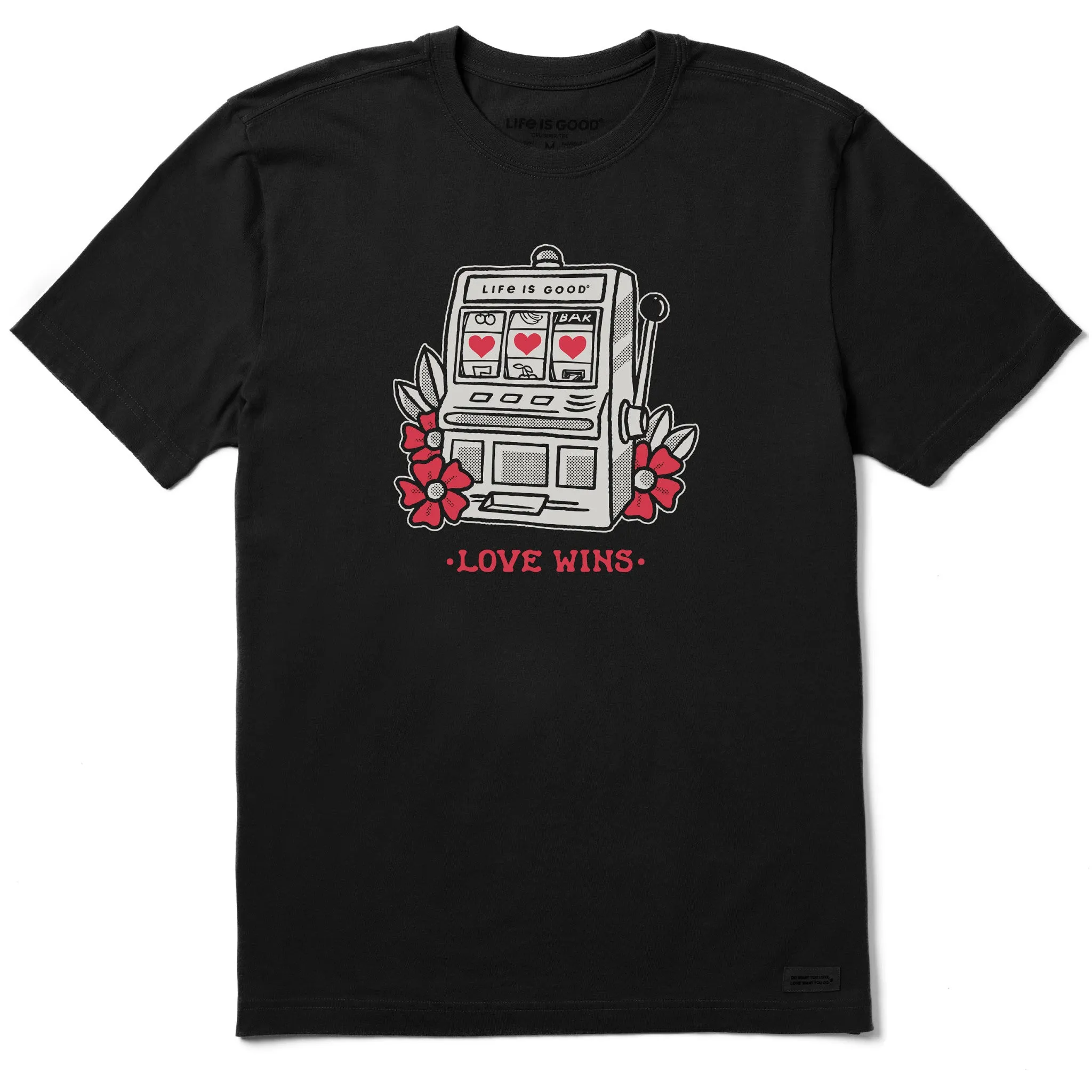 Men's Love Wins Slot Machine Short Sleeve Tee sold by Life is Good
