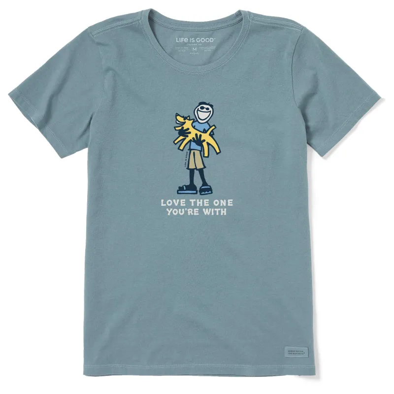 Women's Jake and Rocket Love the One You're With Short Sleeve Crusher Tee sold by Life is Good