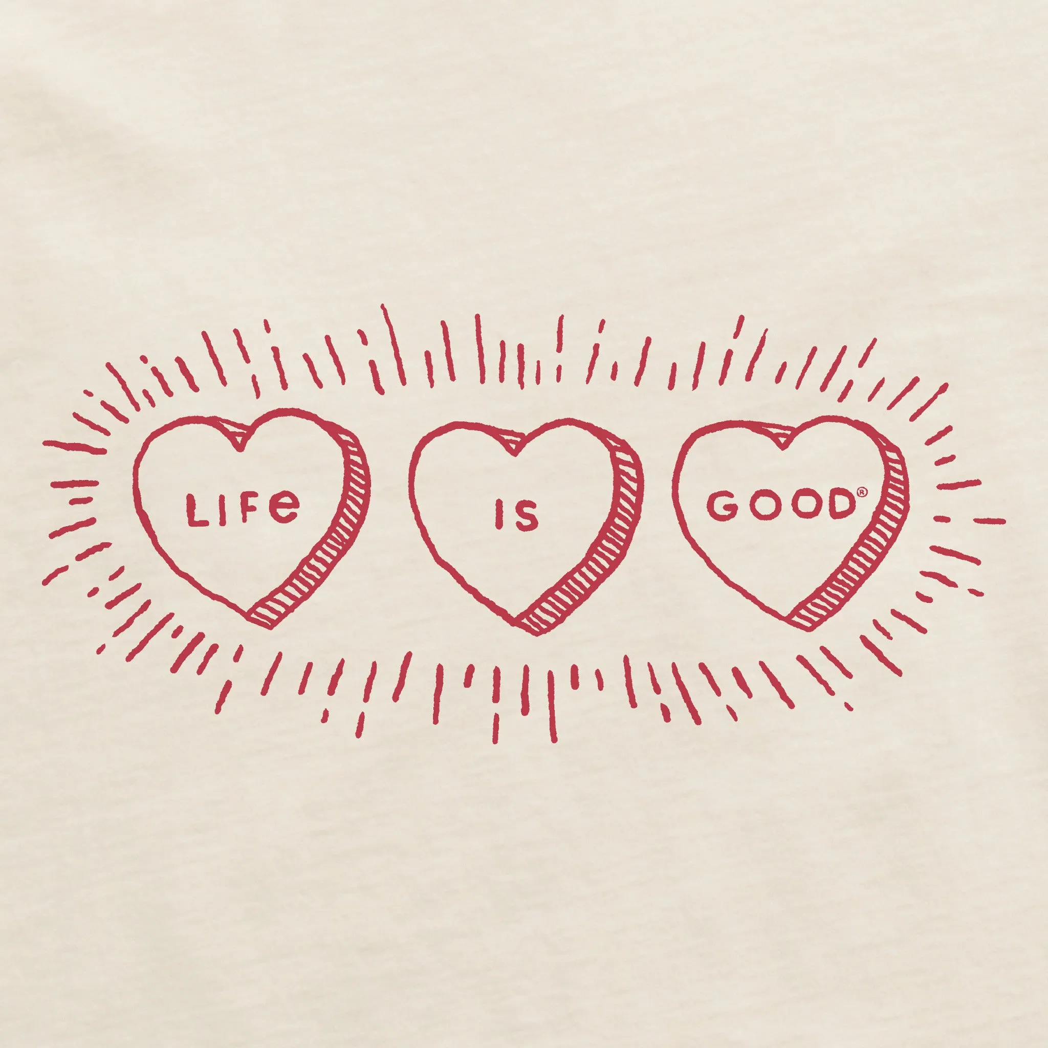Women's Three LIG Hearts Short Sleeve Crusher Tee sold by Life is Good product image thumbnail 2