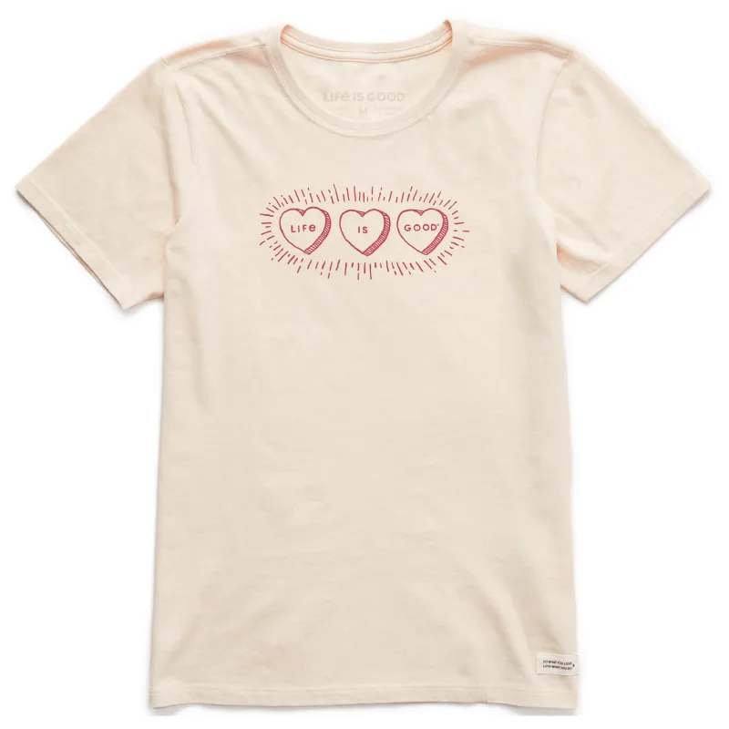 Women's Three LIG Hearts Short Sleeve Crusher Tee sold by Life is Good