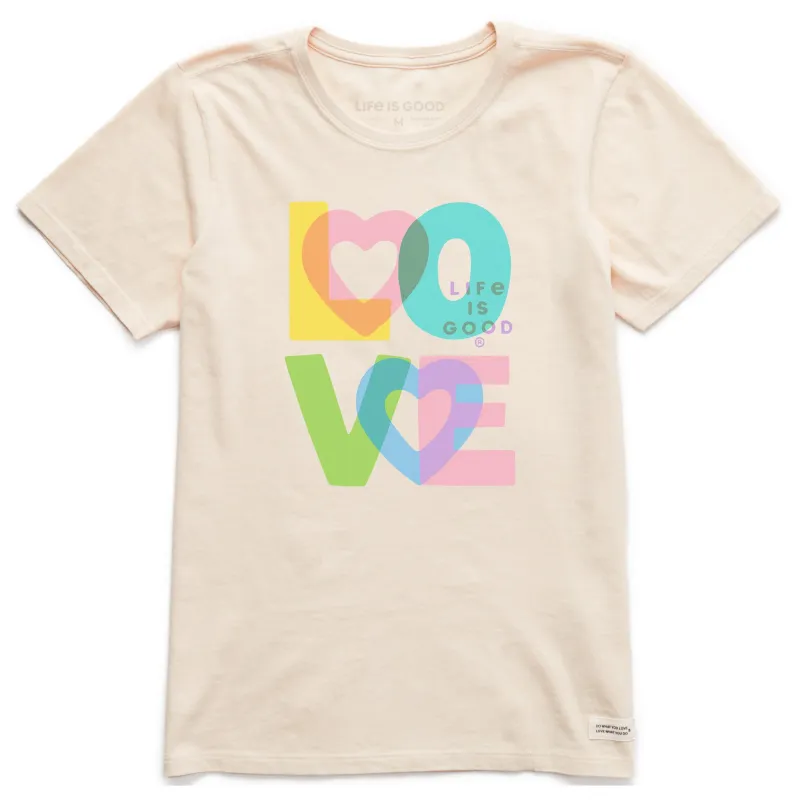 Women's Love Stack Hearts Short Sleeve Crusher Tee sold by Life is Good