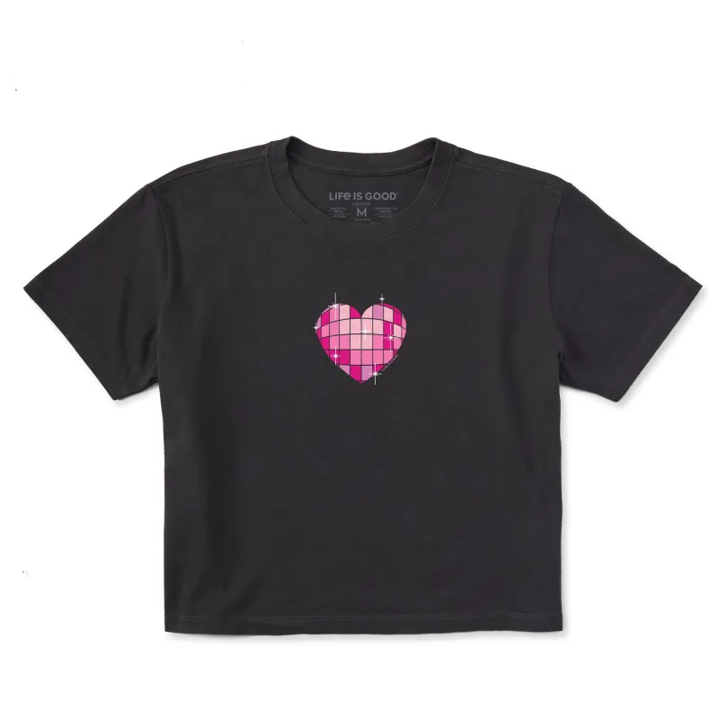 Women's Disco Heart Short Sleeve Crusher Boxy Tee sold by Life is Good