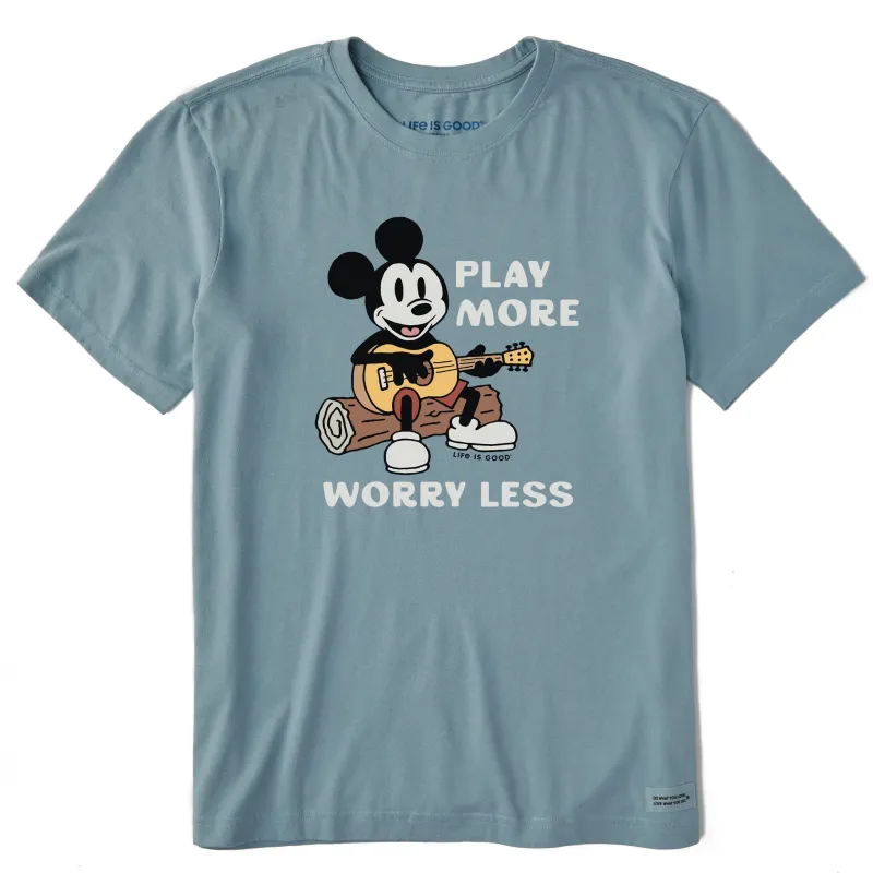 Men's Play More Worry Less Willie Short Sleeve Crusher Tee sold by Life is Good