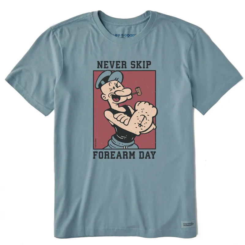 Men's Never Skip Forearm Day Short Sleeve Crusher Tee sold by Life is Good