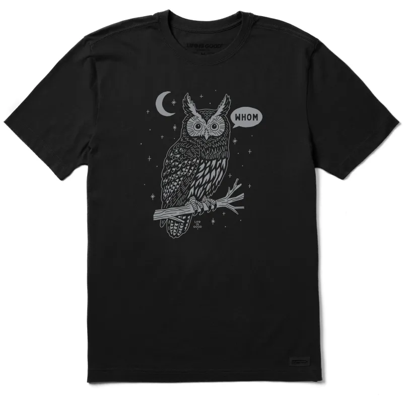 Men's Whom Owl Short Sleeve Tee sold by Life is Good