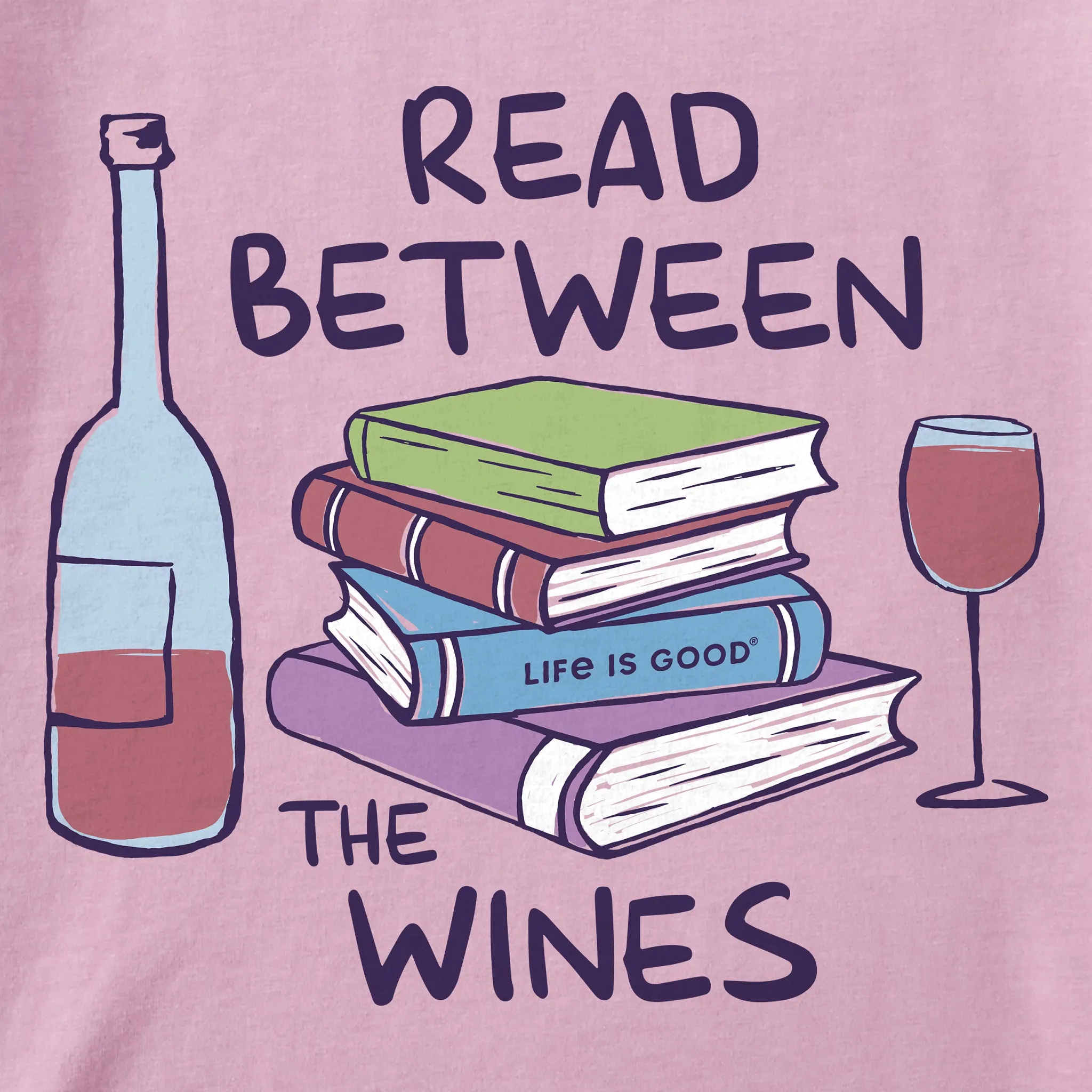 Women's Read Between the Wines Books Short Sleeve Tee sold by Life is Good product image thumbnail 2