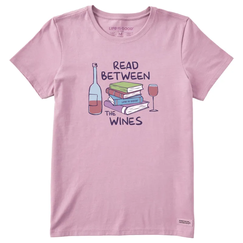 Women's Read Between the Wines Books Short Sleeve Tee sold by Life is Good