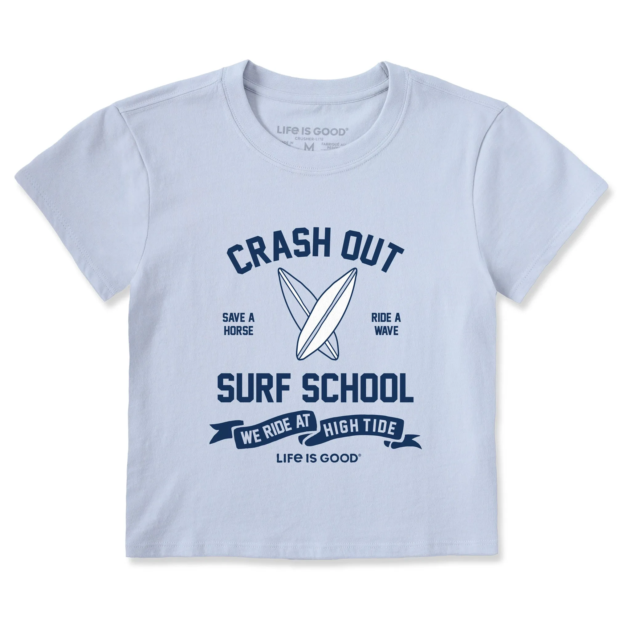 Women's Crash Out Surf School Crusher-LITE Shrunken Tee sold by Life is Good