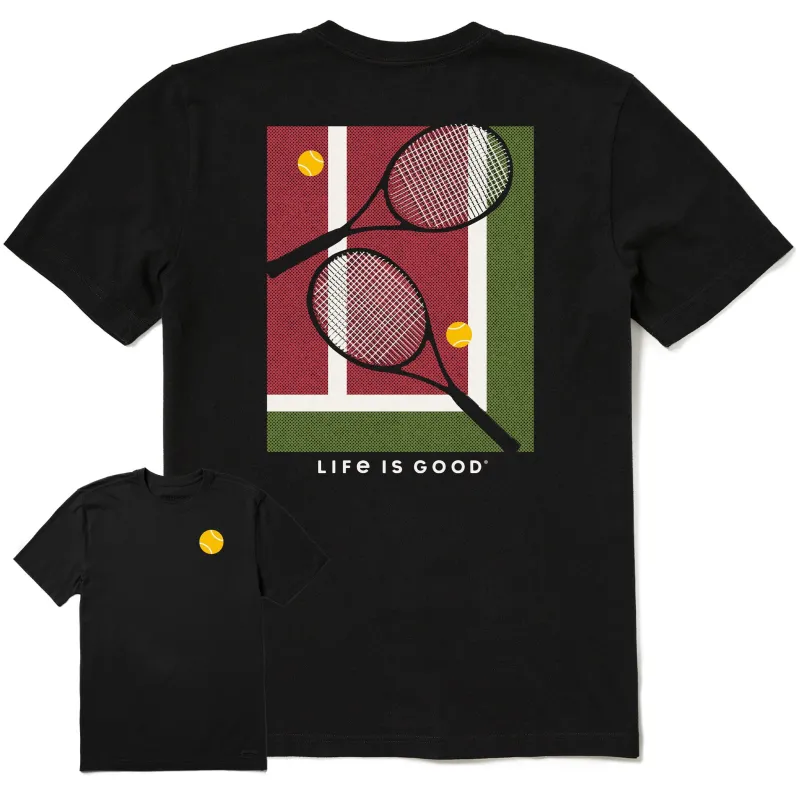 Men's Tennis Court Short Sleeve Tee sold by Life is Good