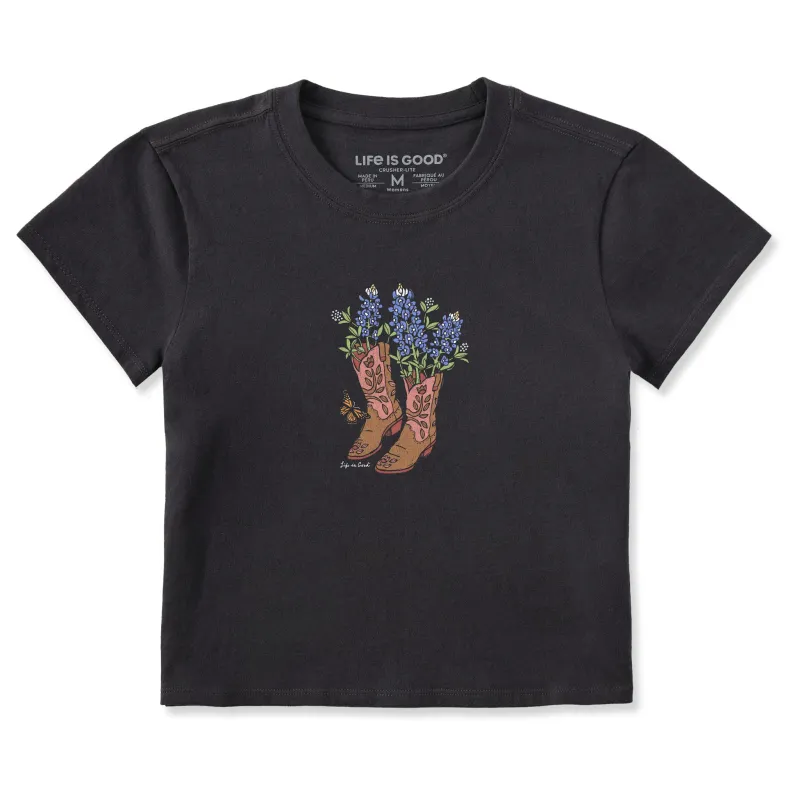 Women's Boots and Blue Bonnets Crusher-LITE Shrunken Tee sold by Life is Good