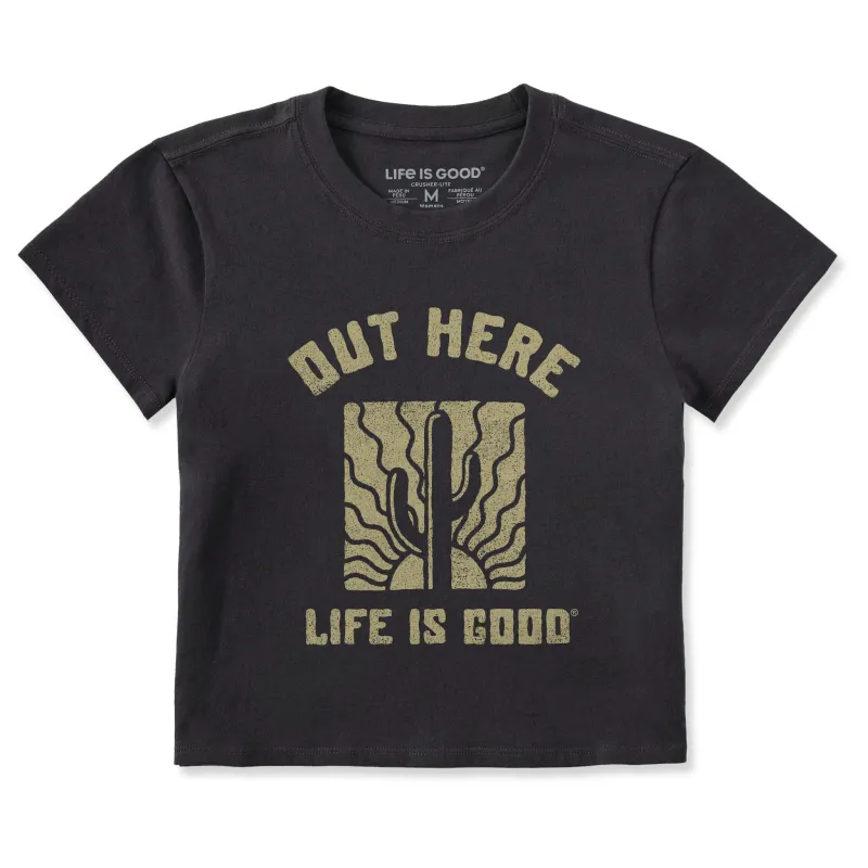 Women's Out Here Cactus Sunset Crusher-LITE Shrunken Tee sold by Life is Good