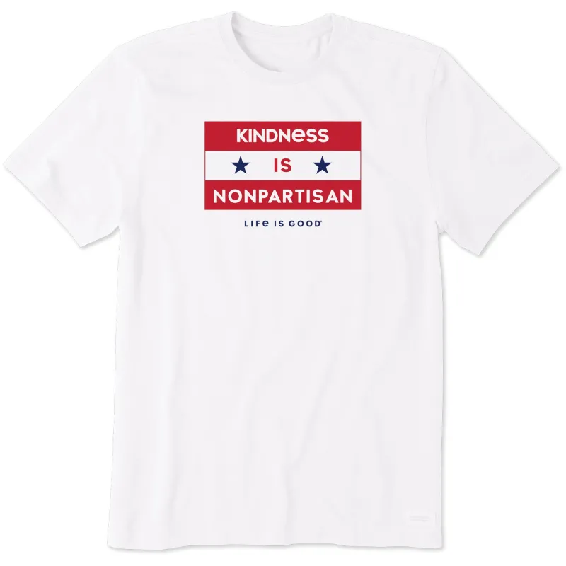 Men's Kindness is nonpartisan Short Sleeve Crusher Tee sold by Life is Good