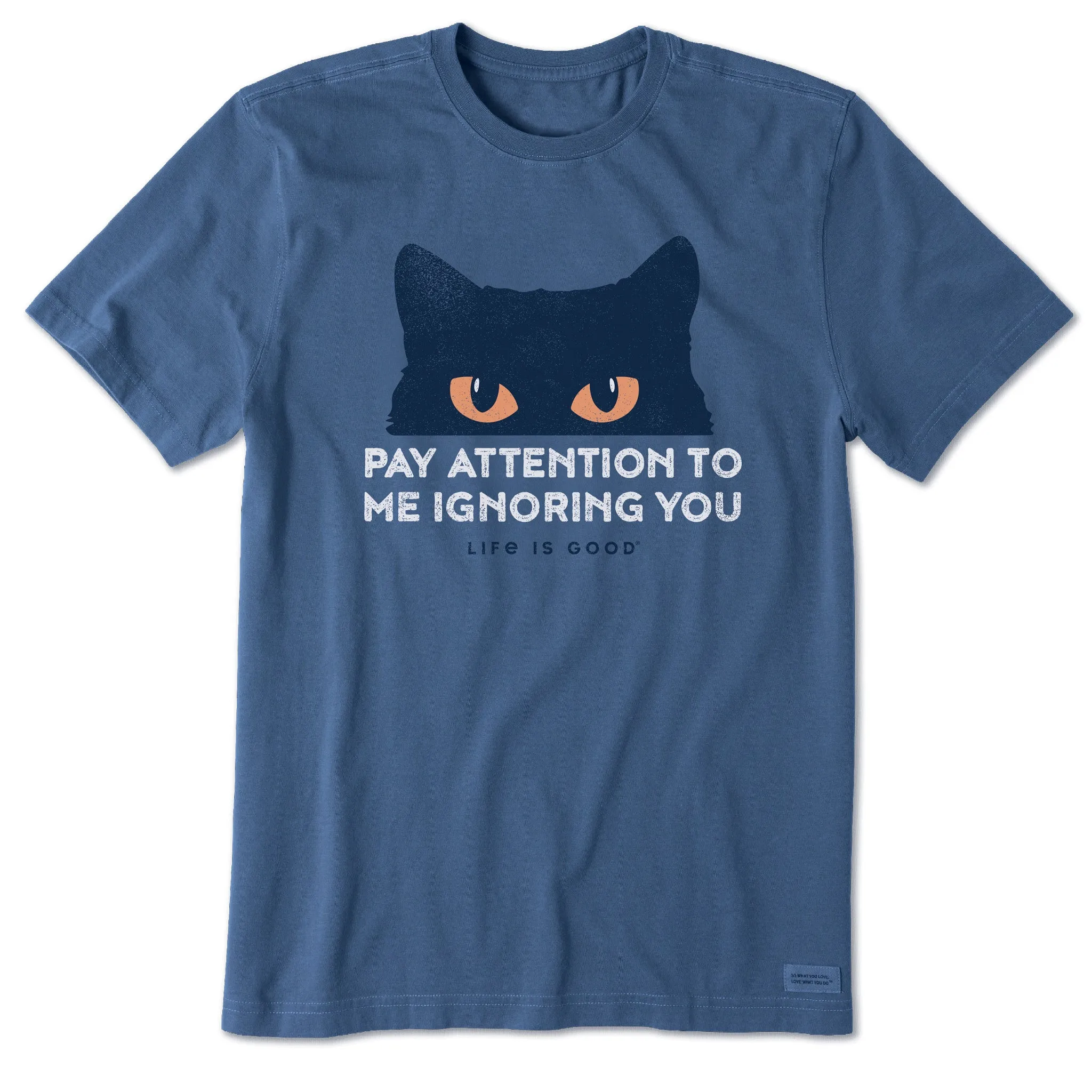 Men's Pay Attention Cat Eyes Short Sleeve Tee sold by Life is Good