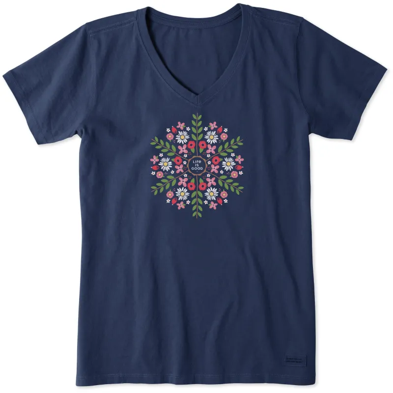 Women's Spring Circle Short Sleeve Vee sold by Life is Good