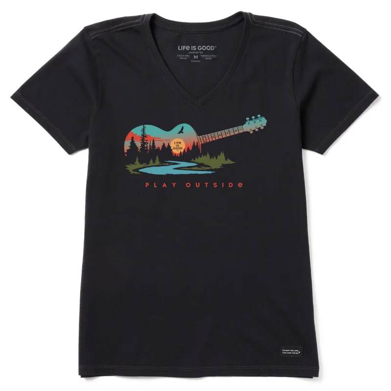 Women's Play Outside Guitar Short Sleeve Crusher Vee made by Life is Good