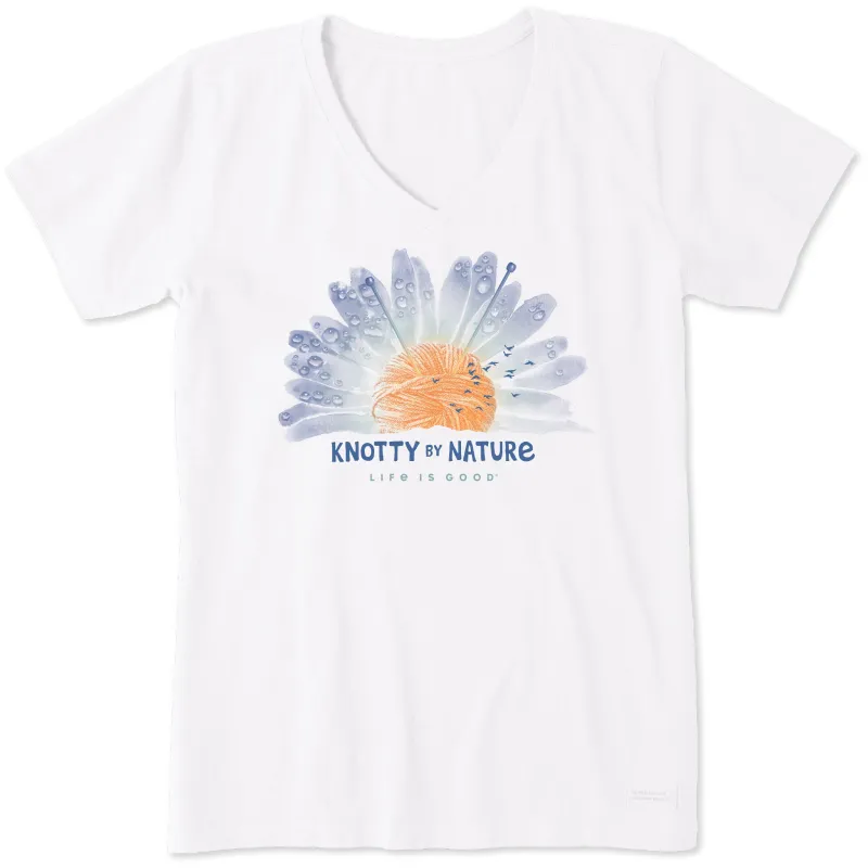 Women's Knotty by Nature Sunset Short Sleeve Crusher Vee made by Life is Good