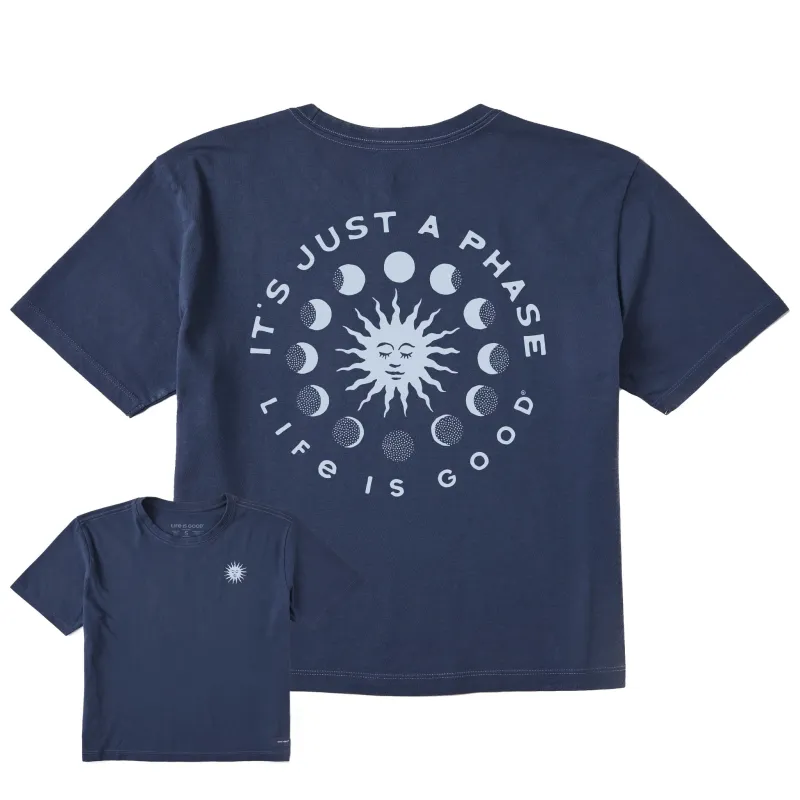 Women's Just a Phase Short Sleeve Crusher Boxy Tee sold by Life is Good