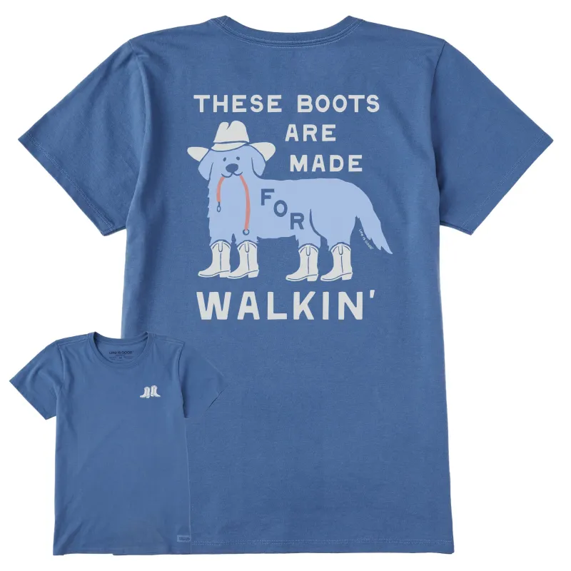 Women's These Boots are Made for Walkin Dog Short Sleeve Tee sold by Life is Good