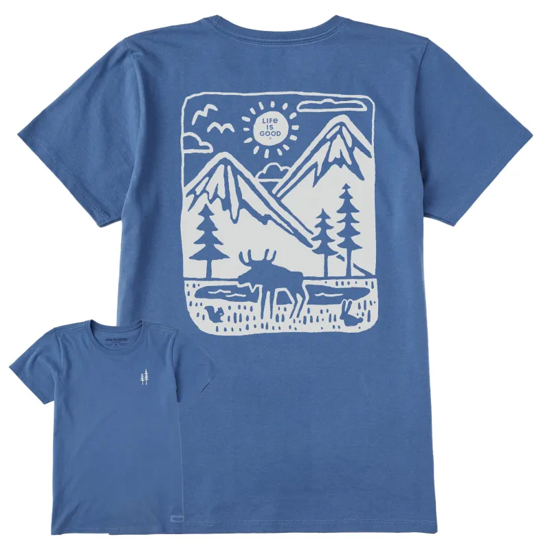 Women's Moose Mountain Scene Short Sleeve Tee sold by Life is Good