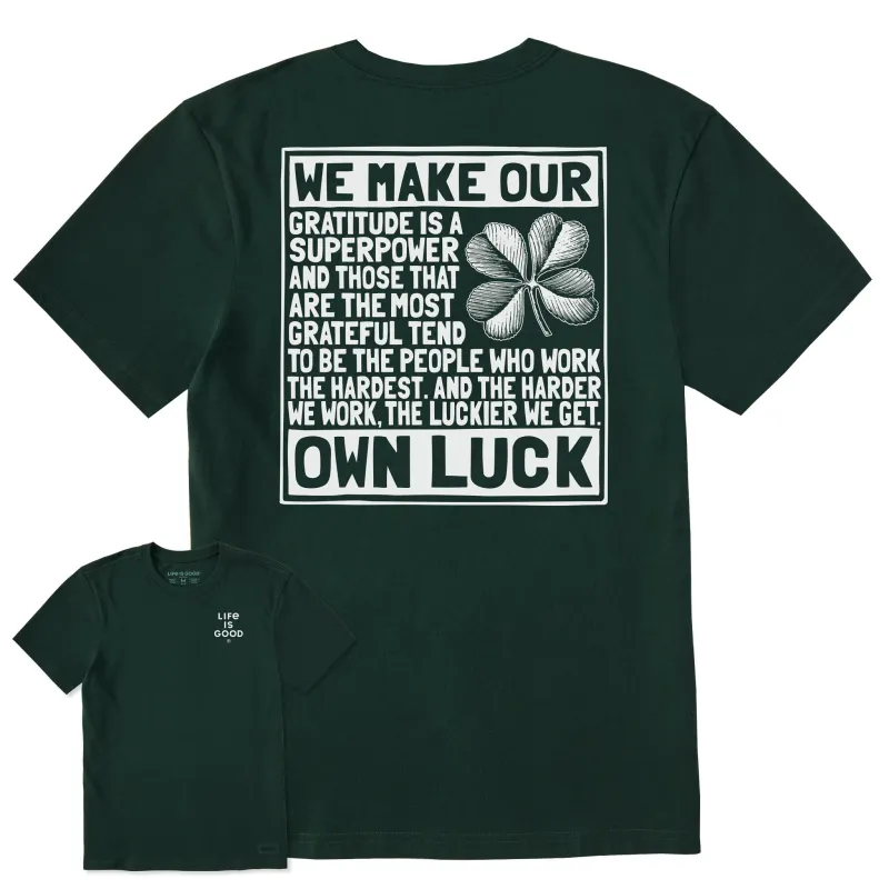 Men's Berts Luck Manifesto Short Sleeve Crusher Tee sold by Life is Good