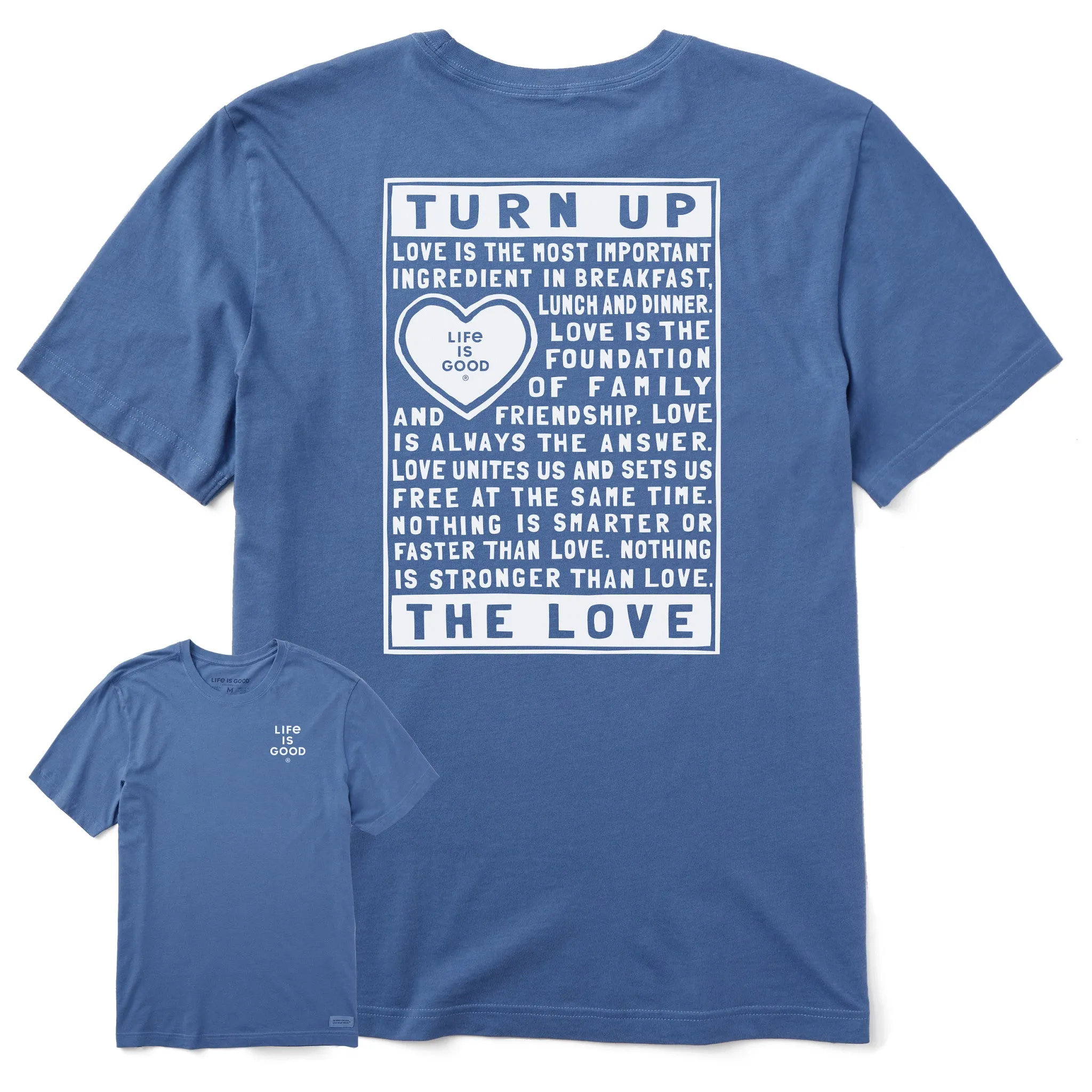 Men's Berts Love Manifesto Short Sleeve Crusher Tee sold by Life is Good