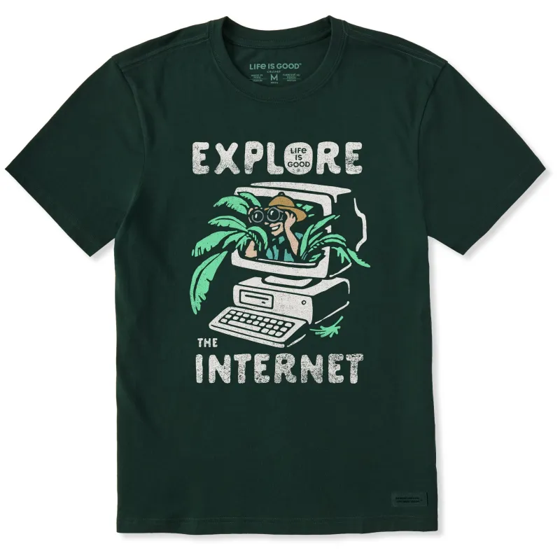 Men's Explore the Internet Short Sleeve Crusher Tee sold by Life is Good
