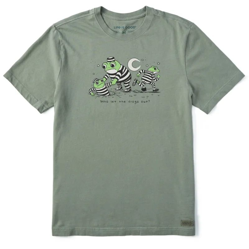 Men's Who Let the Frogs Out? Short Sleeve Tee sold by Life is Good