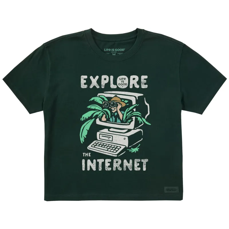 Women's Explore the Internet Short Sleeve Crusher Boxy Tee sold by Life is Good