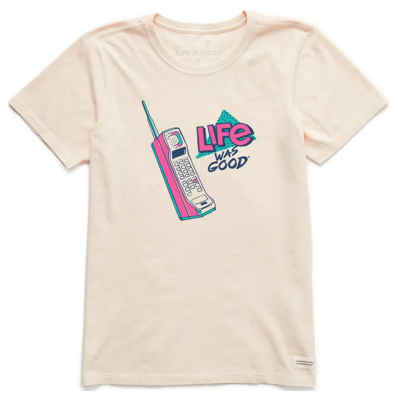 Women's Life Was Good Brick Phone Short Sleeve Crusher Tee sold by Life is Good