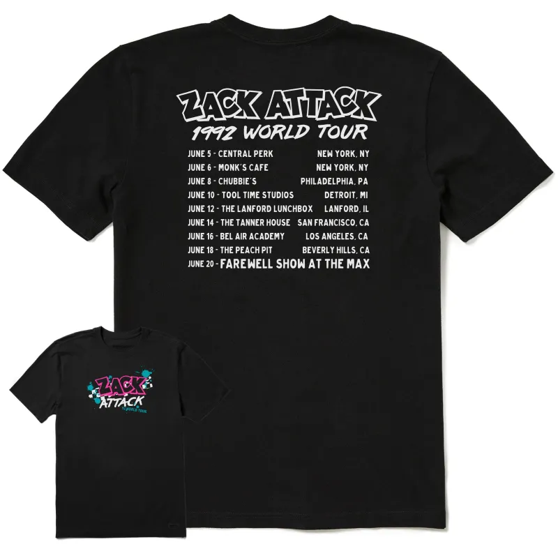 Men's Zack Attack '92 World Tour Short Sleeve Tee sold by Life is Good