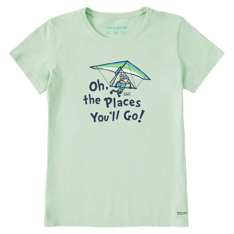 Women's Oh the Places You'll Go Hang Gliding Short Sleeve Crusher Tee sold by Life is Good