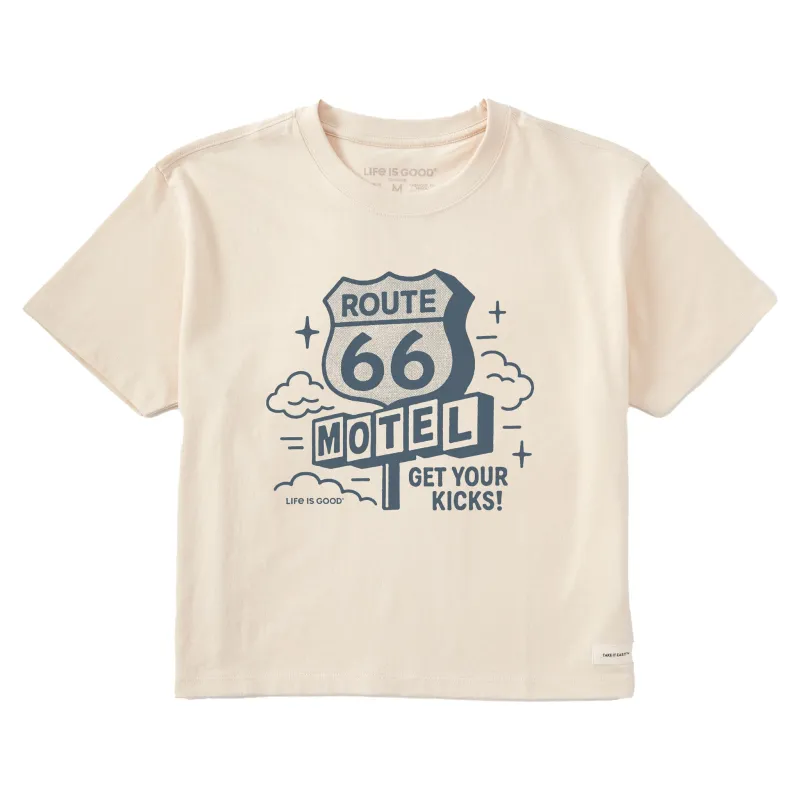 Women's Route 66 Short Sleeve Crusher Boxy Tee sold by Life is Good