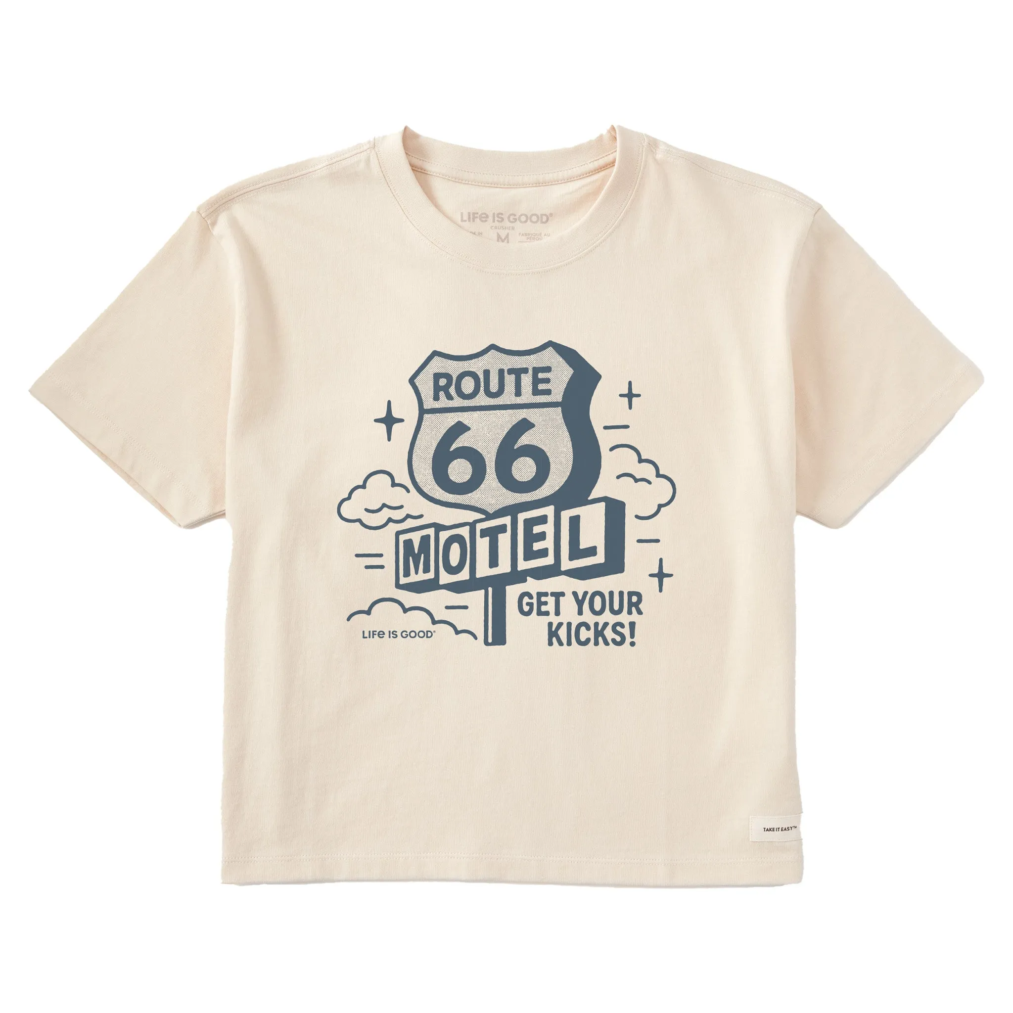 Women's Route 66 Short Sleeve Crusher Boxy Tee sold by Life is Good