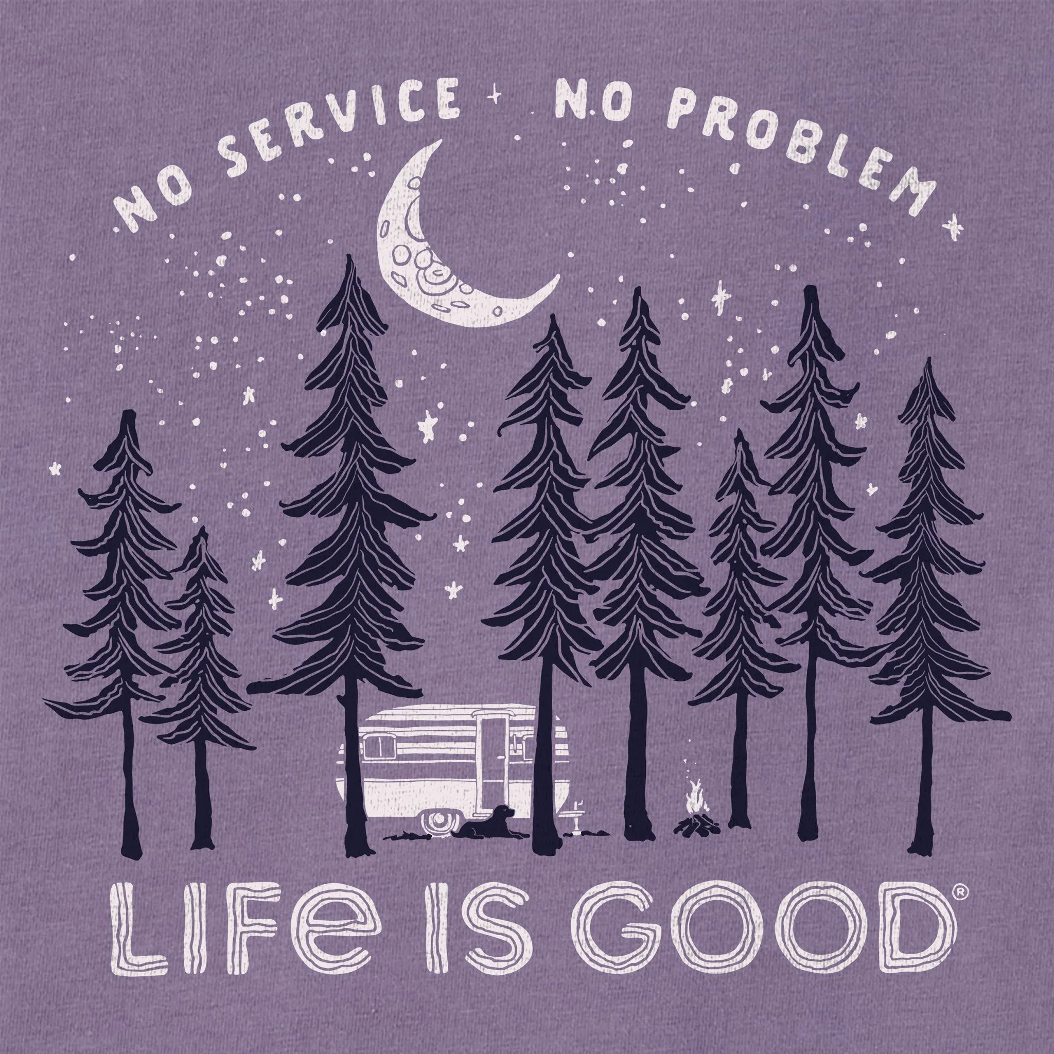Women's No Service No Problem Camper Short Sleeve Crusher Tee sold by Life is Good product image thumbnail 2