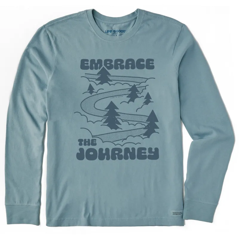 Men's Embrace the Journey Road Long Sleeve Crusher Tee sold by Life is Good