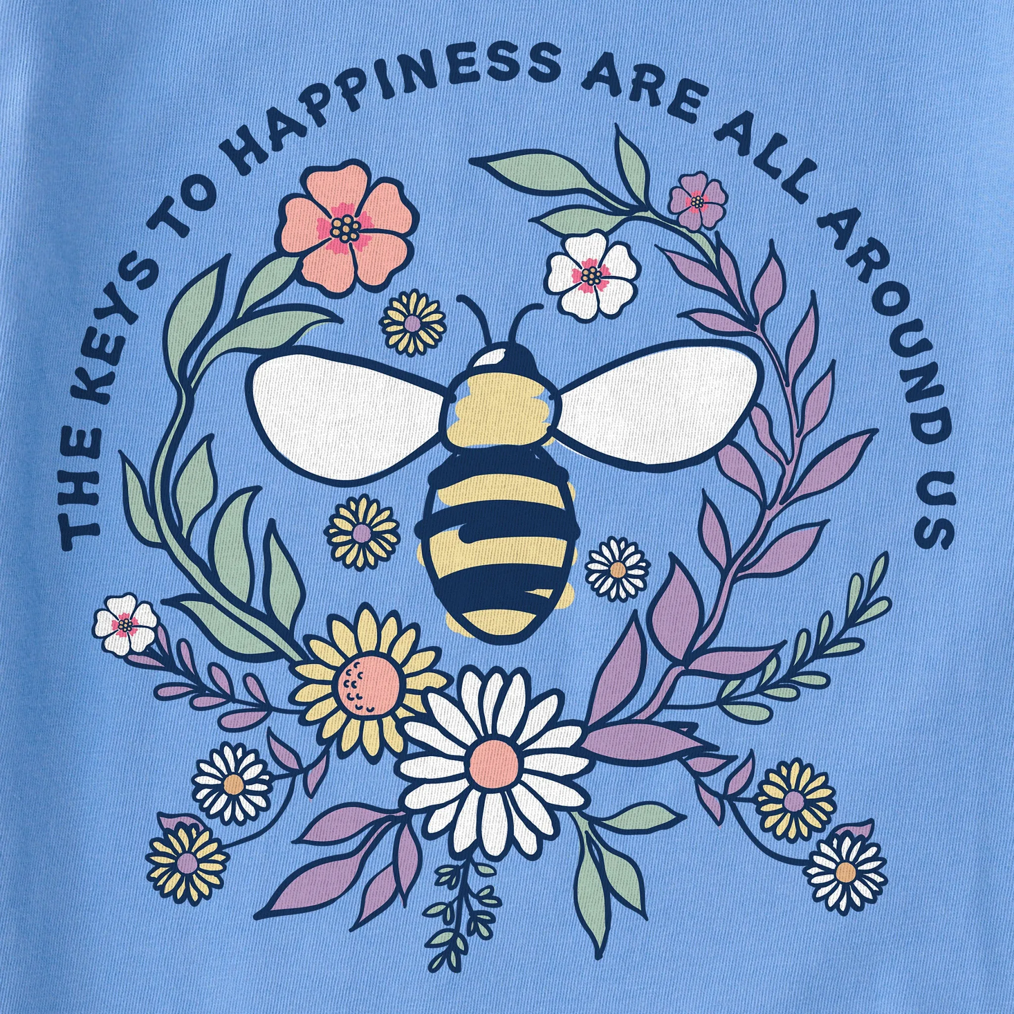 Women's Keys to Happiness Bee Long Sleeve Crusher Vee sold by Life is Good product image thumbnail 2