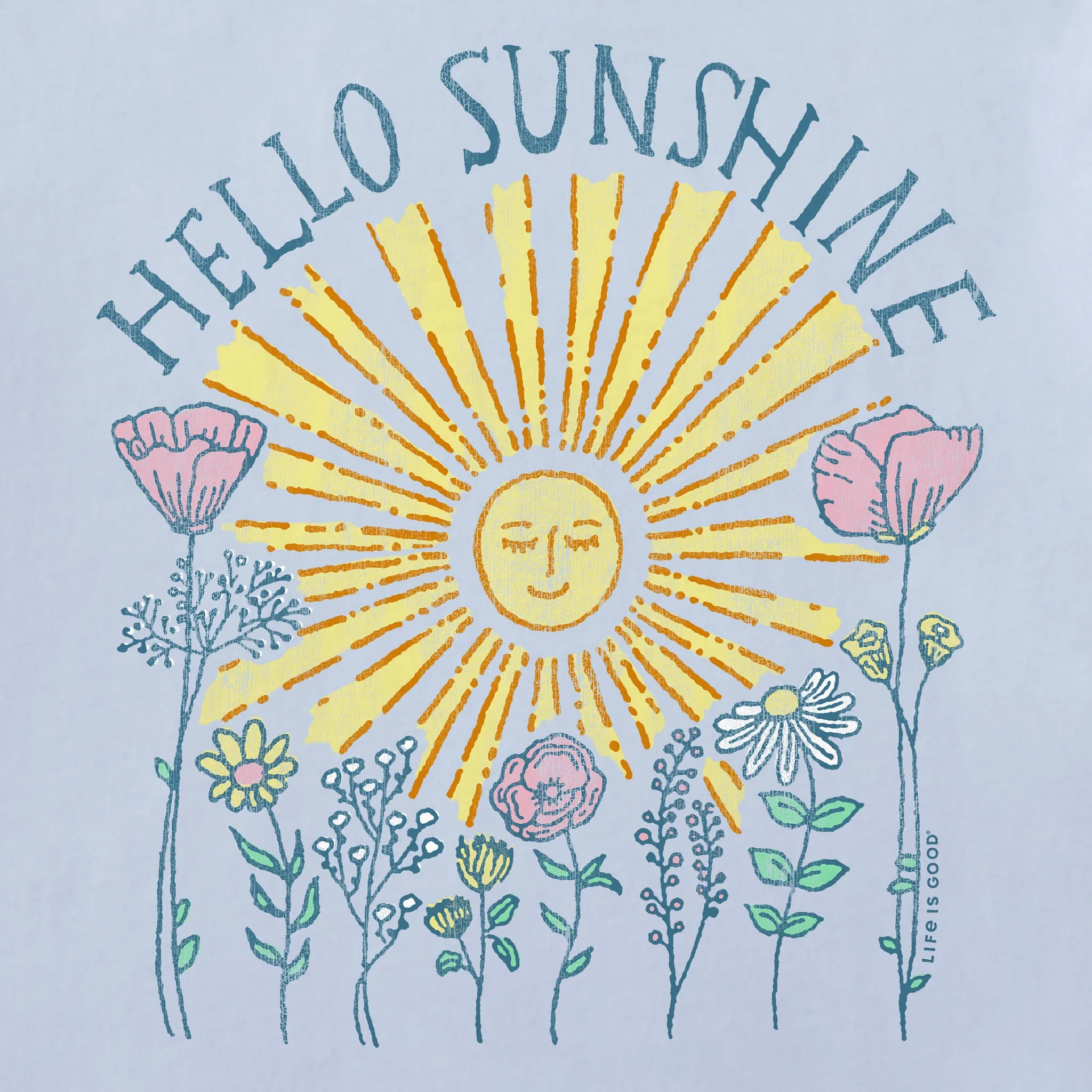 Women's Hello Sunshine Sun & Flowrs Short Sleeve Crusher Vee sold by Life is Good product image thumbnail 4