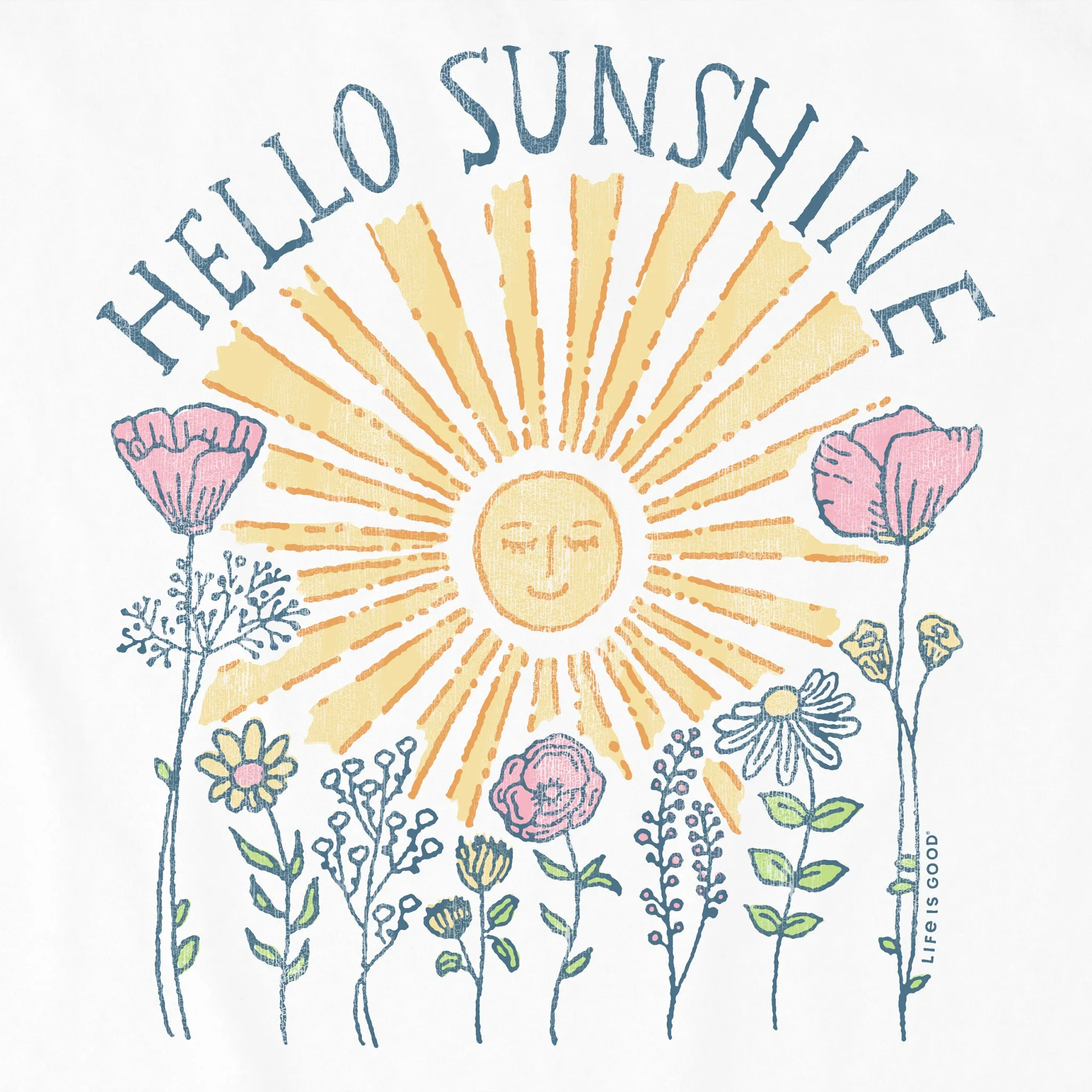 Women's Hello Sunshine Sun & Flowrs Short Sleeve Crusher Vee sold by Life is Good product image thumbnail 2