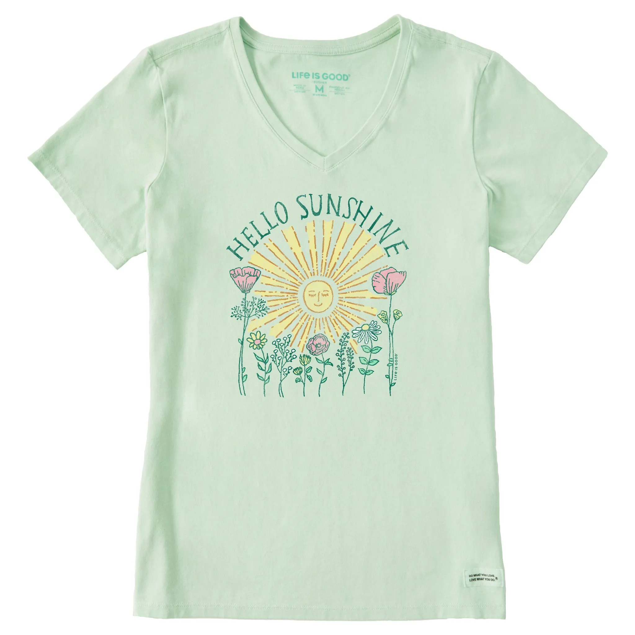 Women's Hello Sunshine Sun & Flowrs Short Sleeve Crusher Vee sold by Life is Good product image thumbnail 5