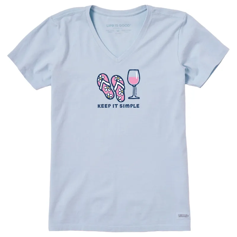 Women's Keep it Simple Flip Flops Short Sleeve Crusher Vee sold by Life is Good
