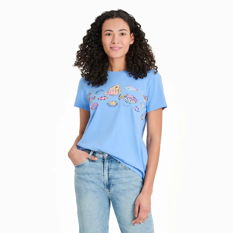Women's School of Tropical Fish Short Sleeve Crusher-LITE Tee sold by Life is Good