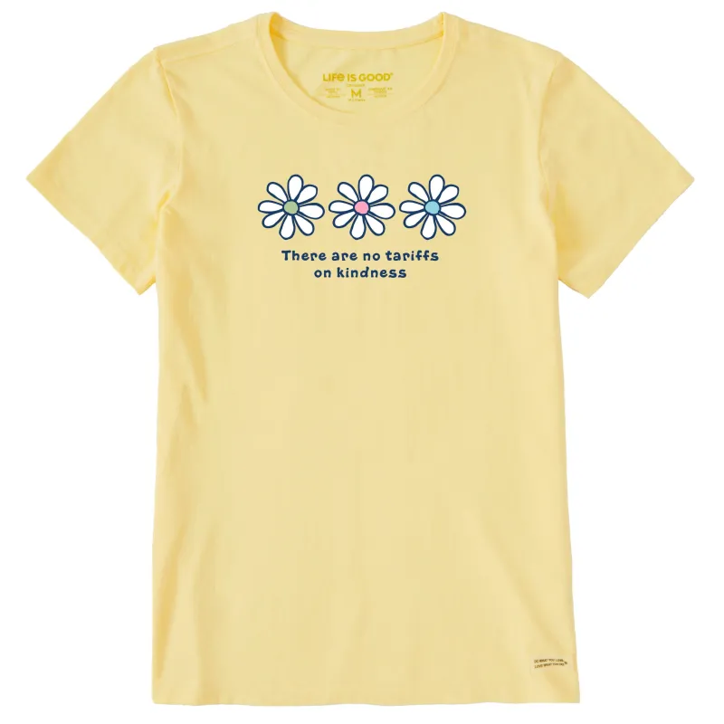Women's No Tariffs on Kindness Daisies Short Sleeve Crusher Tee sold by Life is Good