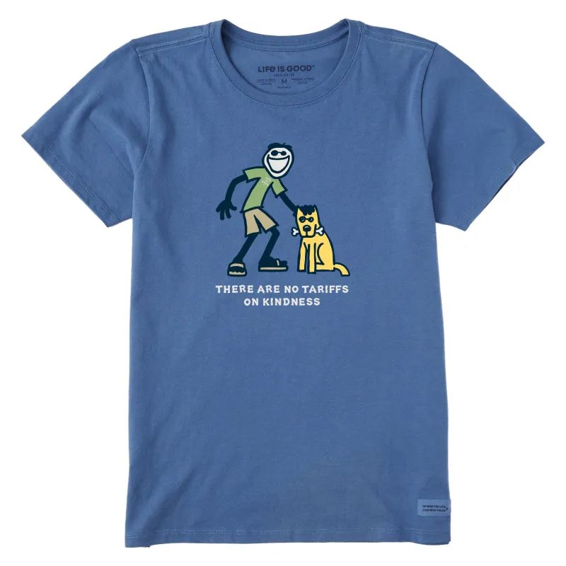 Women's No Tariffs on Kindness Jake n Rocket Short Sleeve Crusher Tee sold by Life is Good